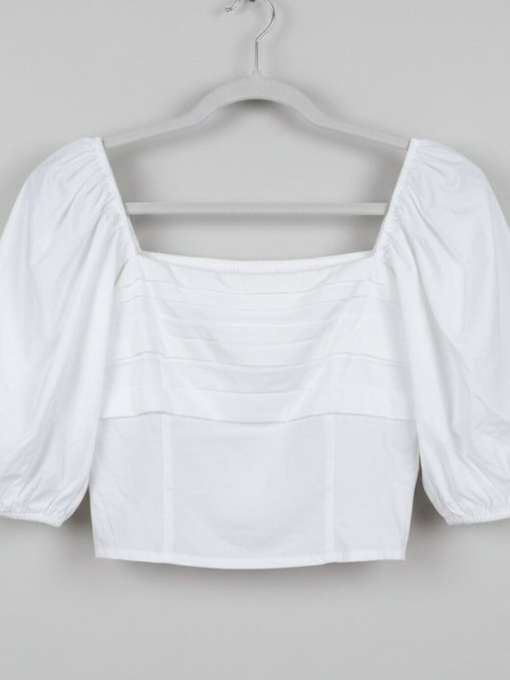 Aberombie & Fitch White Puff Sleeve Top Size L